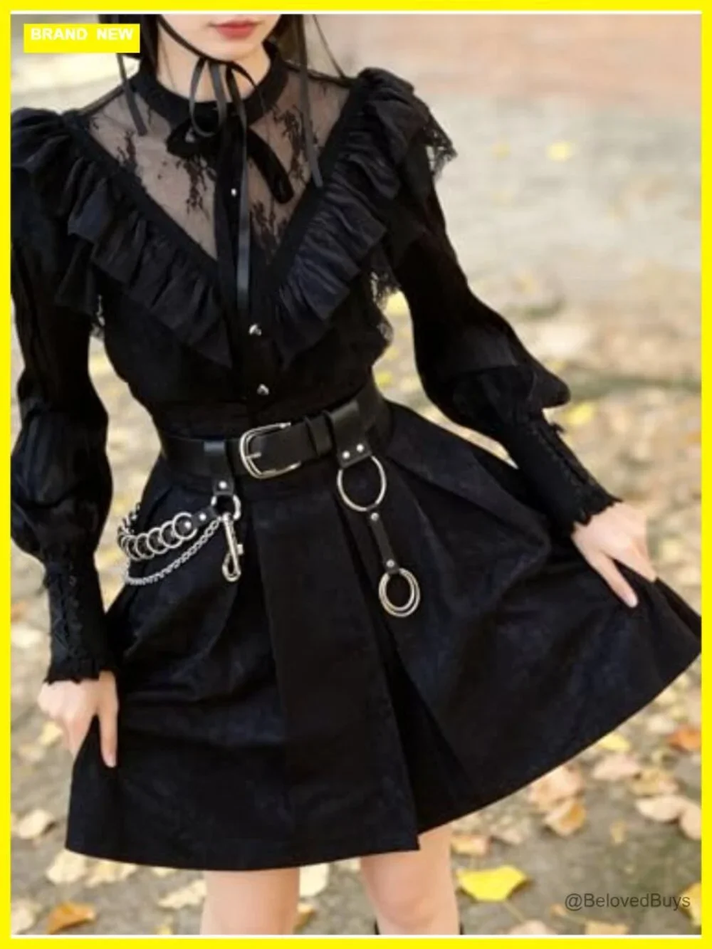 Women's Punk Chain Belt Faux Leather Gothic Streetwear Accessories